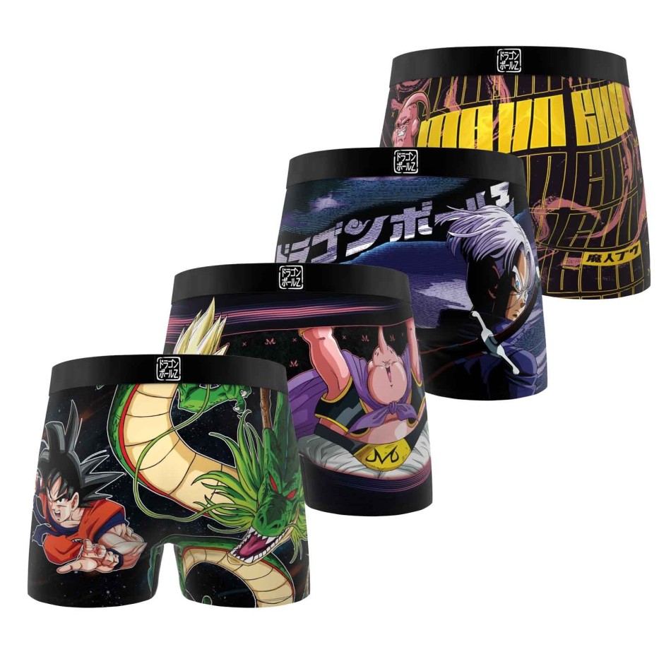 Set of 4 Dragon Ball Z Boys’ Microfibre Boxer Shorts (Boys’ Boxer Shorts Set) Freegun at FrenchMarket