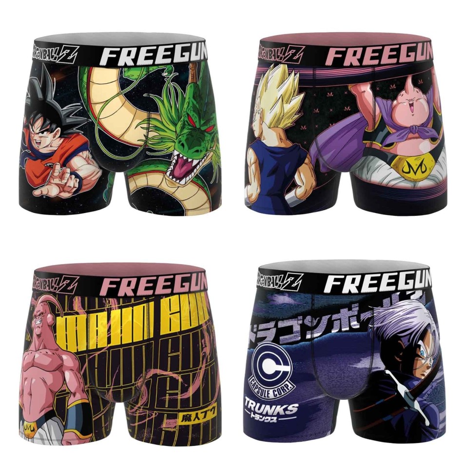 Set of 4 Dragon Ball Z Boys’ Microfibre Boxer Shorts (Boys’ Boxer Shorts Set) Freegun at FrenchMarket