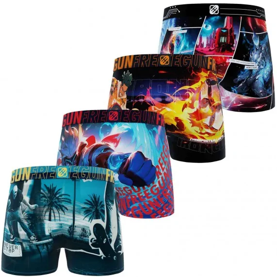 Lot de 4 Boxers Garçon"Manga Video Game" (Set jongensboxershorts) Freegun chez FrenchMarket