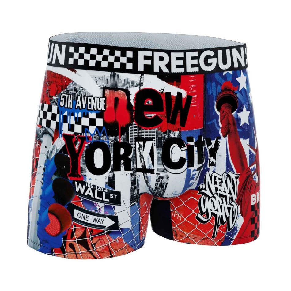 Freegun Pack of 5 Microfiber Boy's Boxers USA Collection