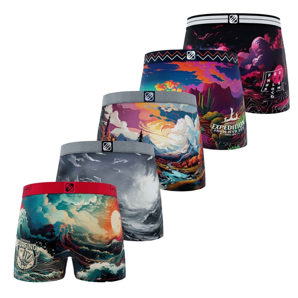Lot de 5 Boxers Garçon Microfibre "Nature"
