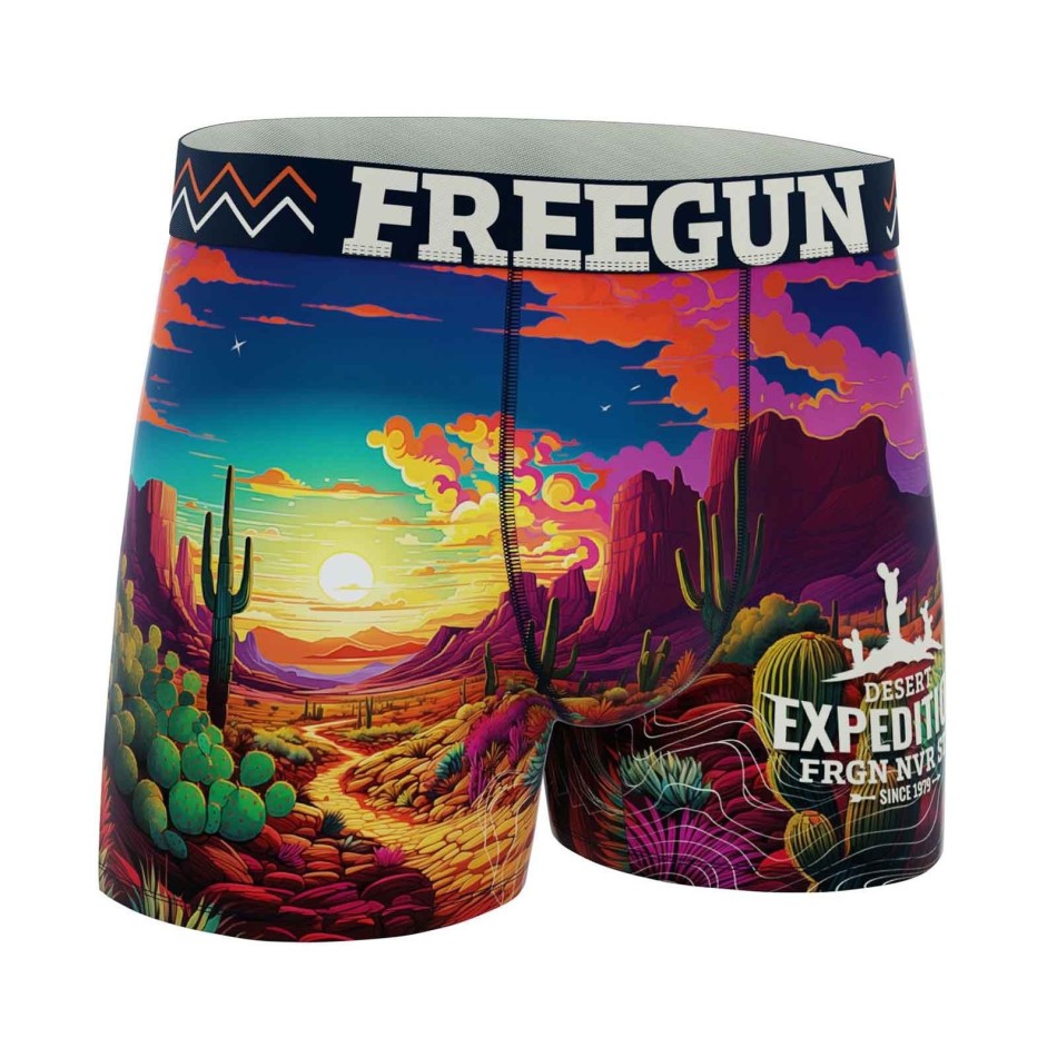 Set di 5 boxer in microfibra "Nature" per ragazzo (Confezione di boxer da ragazzo) Freegun chez FrenchMarket