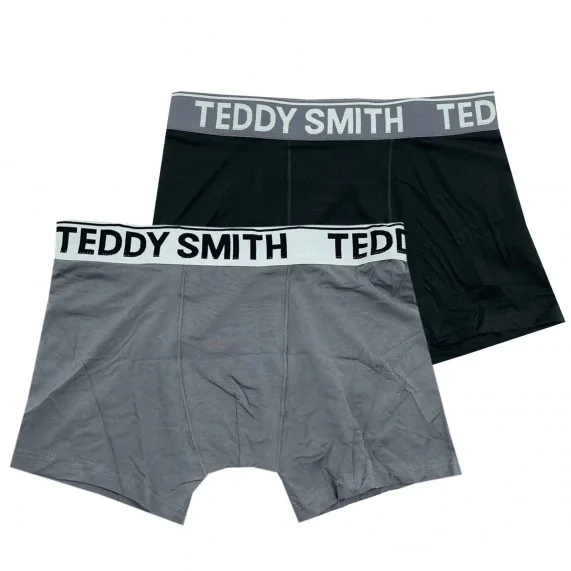 Lot de 2 Boxers Homme Coton "Blacky Grey" (Lot boxers Homme) Teddy Smith chez FrenchMarket