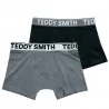 Lote de 2 calzoncillos bóxer de algodón para hombre "Blacky Grey (Calzoncillos para hombre) Teddy Smith chez FrenchMarket