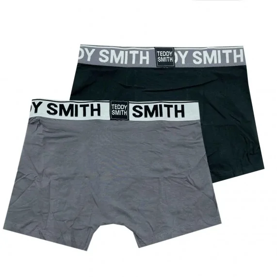 Set di 2 boxer in cotone da uomo "Blacky Grey (Boxer da uomo) Teddy Smith chez FrenchMarket