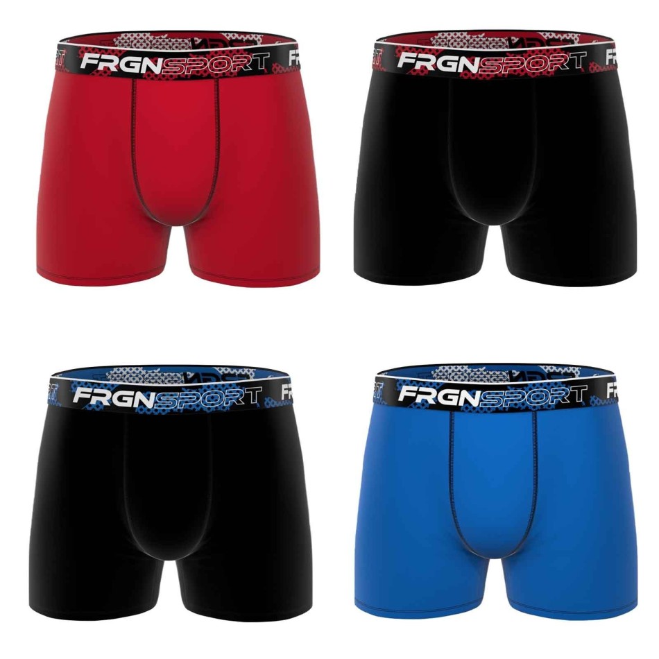 Set van 4 "Dynamik Sport" jongens stretch katoenen boxershorts (Set jongensboxershorts) Freegun chez FrenchMarket