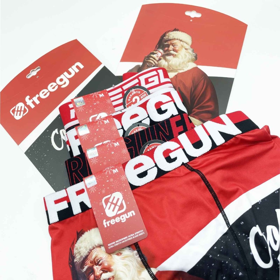 FREEGUN Set med 4 boxershorts för män Julkollektion | Presentidéer