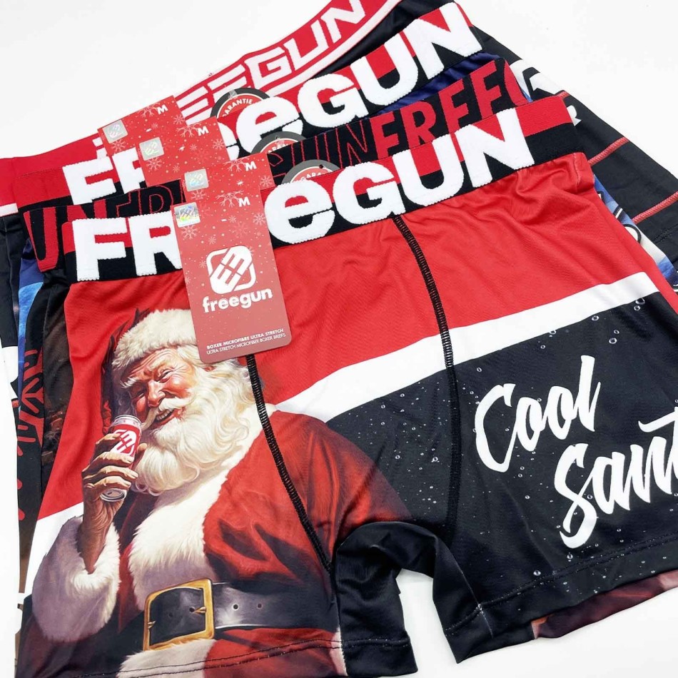 4er-Set Herren-Boxershorts Weihnachtskollektion (Boxershorts für Männer) Freegun auf FrenchMarket