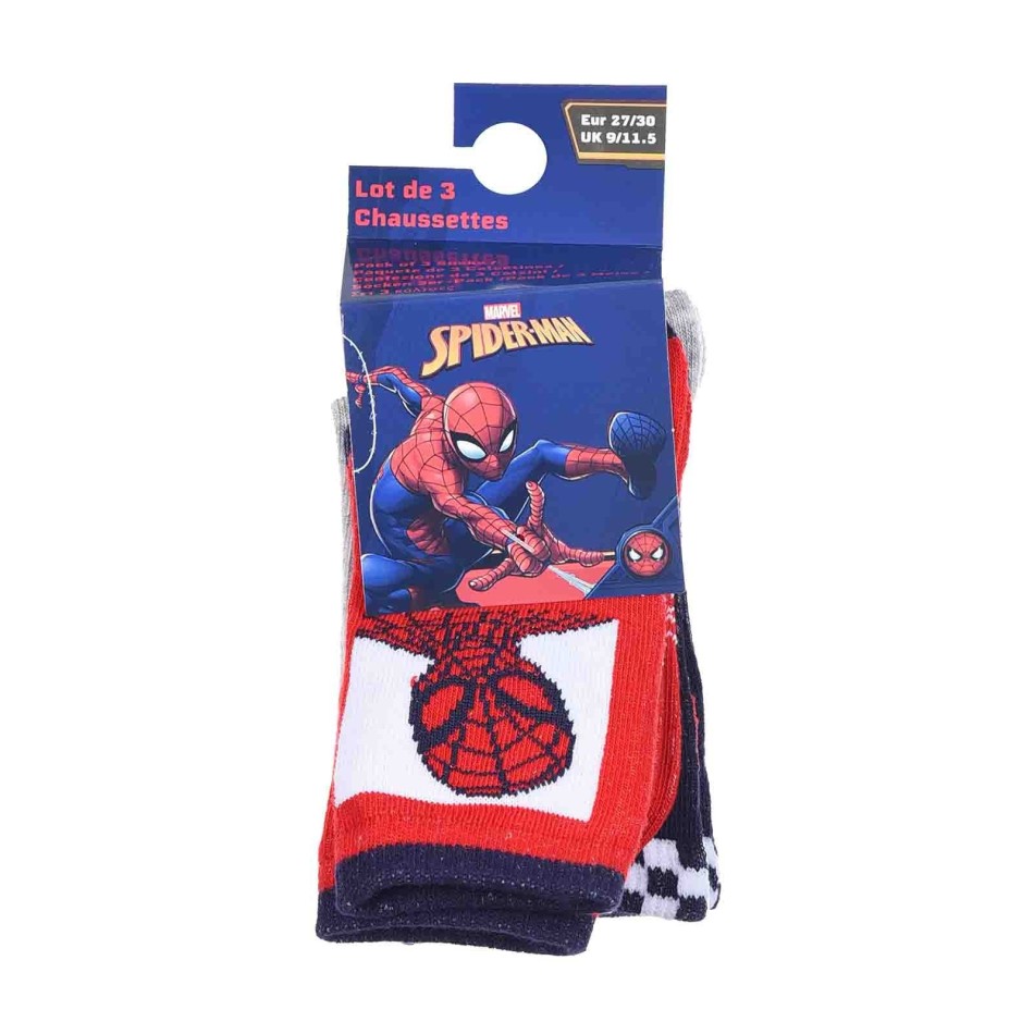 MARVEL SPIDER-MAN | 3-pack bomullsstrumpor för pojkar