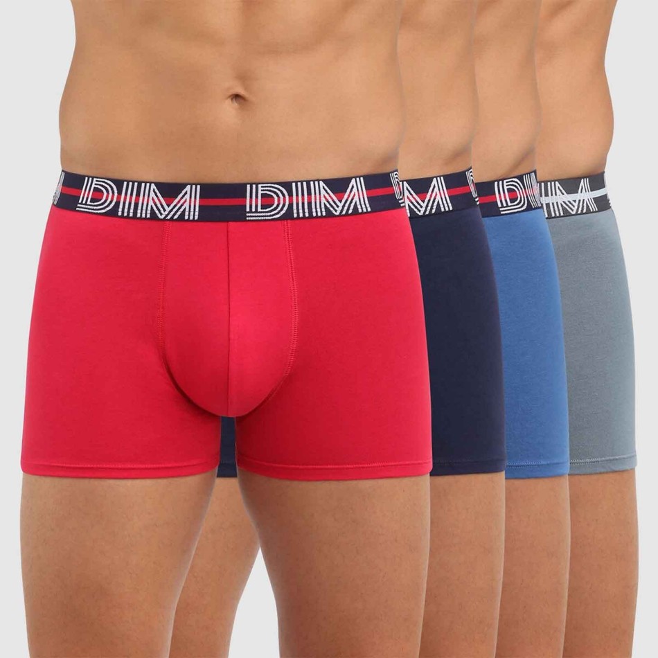 Set of 4 DIM Men's Mix & Powerfull Boxers - Cotton Stretch