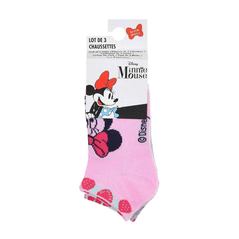 Lot de 3 Paires de Socquettes Fille Disney "Minnie Mouse" (Chaussettes) French Market chez FrenchMarket