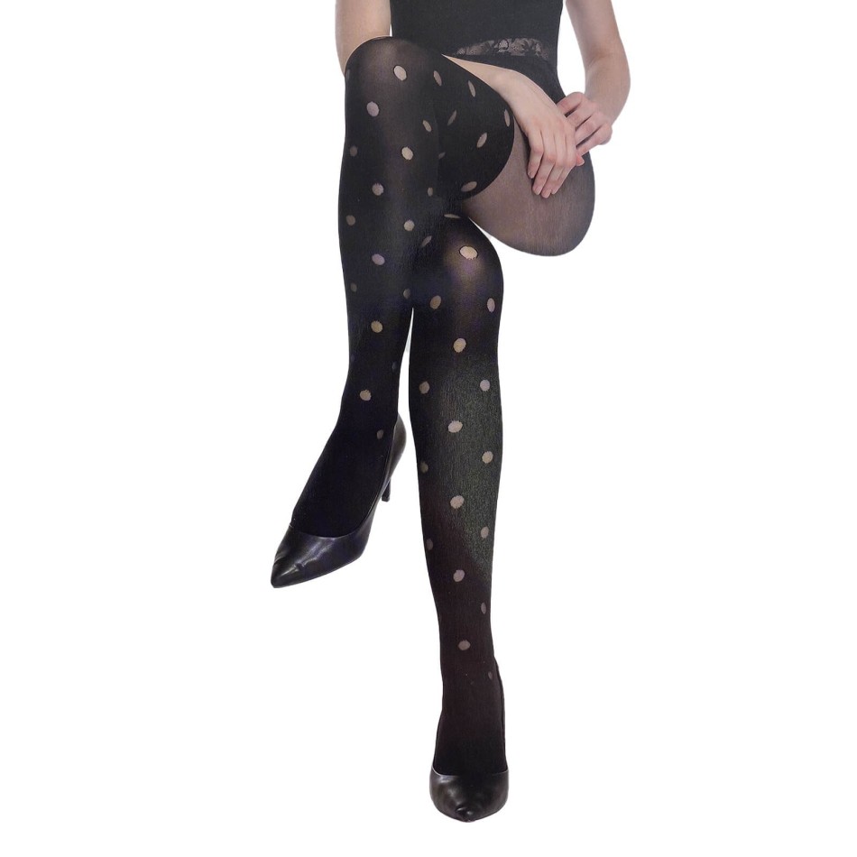 Collant Fantaisie effet Chaussette Haute à Pois