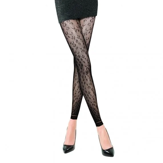 Fancy black leopard-effect fishnet tights (Resille tights) French Market on FrenchMarket