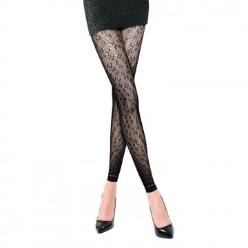 Fancy black leopard-effect fishnet tights (Resille tights) French Market on FrenchMarket