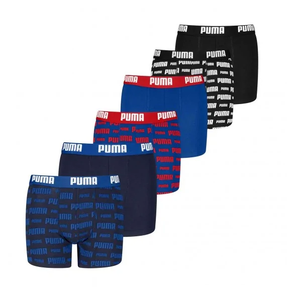 Set van 6 Everyday Logo Print Organic Cotton Boxershorts voor Jongens (Set jongensboxershorts) PUMA chez FrenchMarket Set van 6 Everyday Logo Print Organic Cotton Boxershorts voor Jongens (Set jongensboxershorts) PUMA chez FrenchMarket