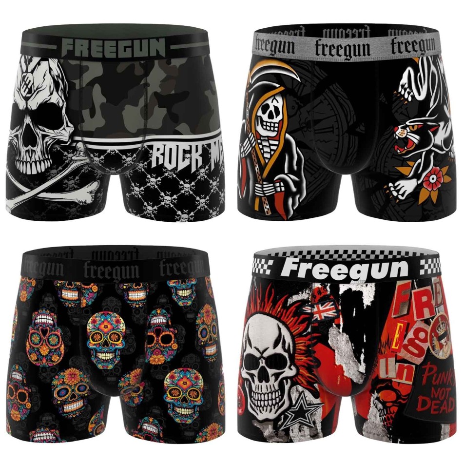 Lot de 4 Boxers Garçon Skull Tête de Mort
