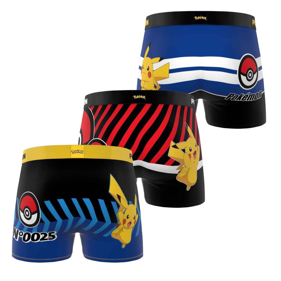 Set of 3 Pokémon Pikachu Boy Boxer Briefs - Children's underwear
