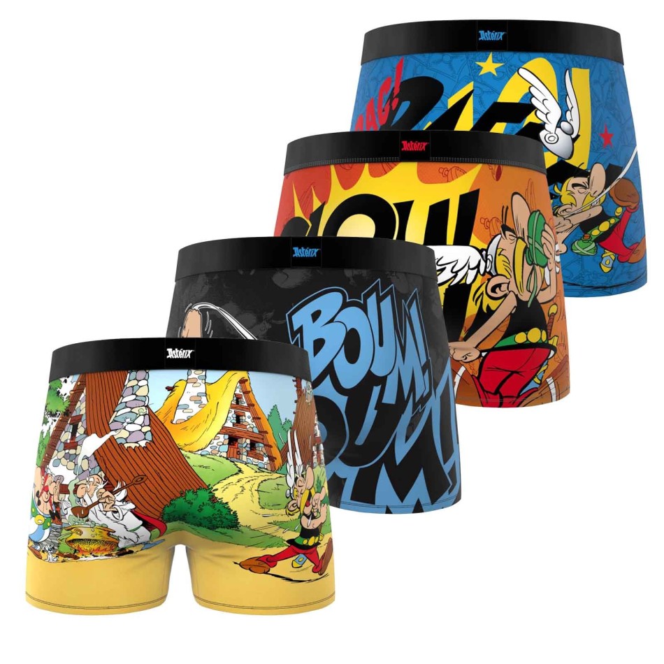 FREEGUN Set of 4 "Asterix and Obelix" Men's Microfiber Boxers