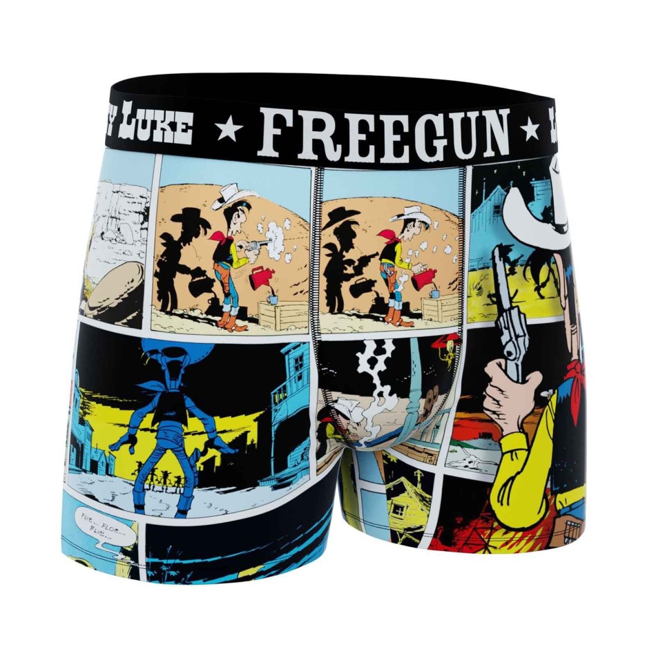 Set van 4 herenboxers Freegun Lucky Luke Microfibre - Ondergoed