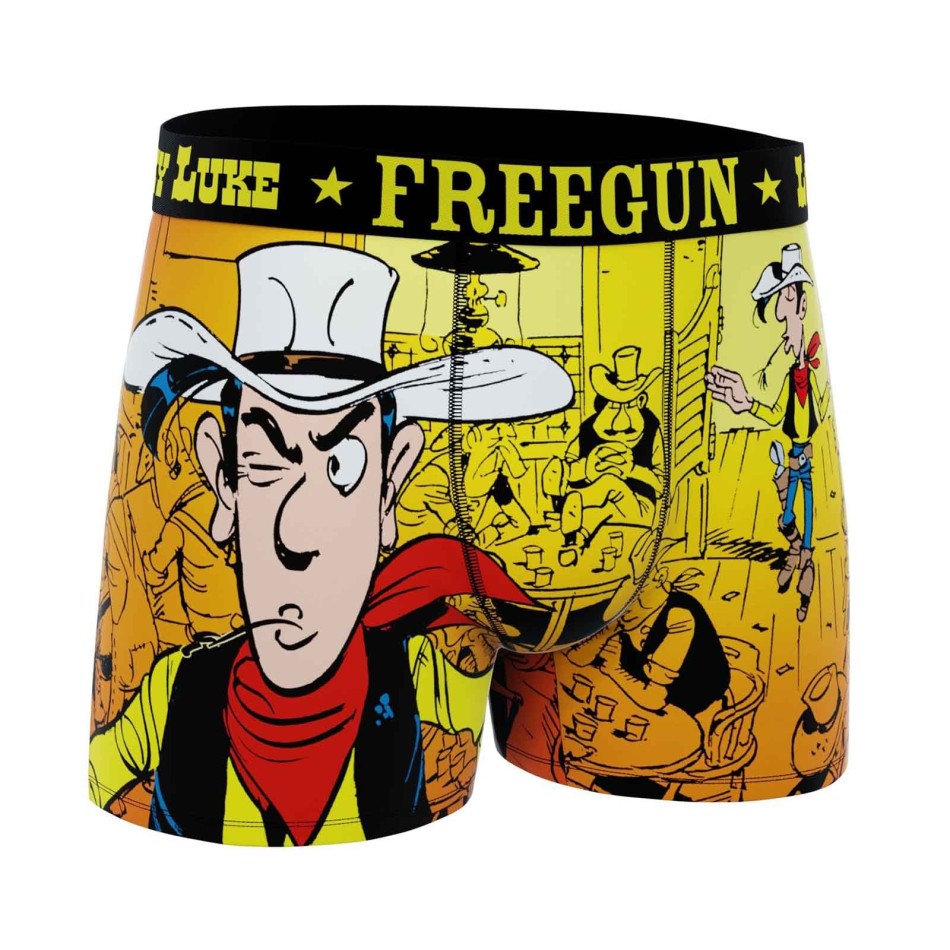 Set of 4 Men's Boxers Freegun Lucky Luke Microfiber - Underwear