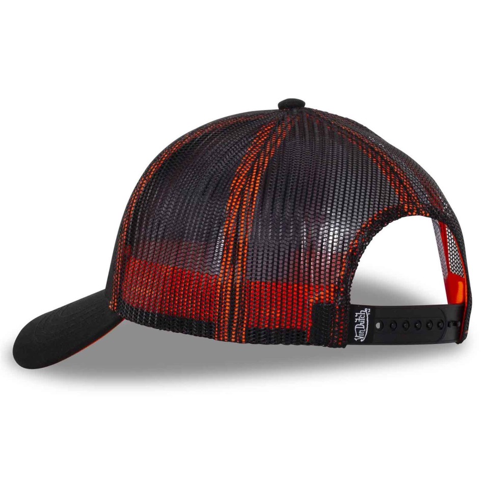 Von Dutch Trucker Cap with Neon DOM Logo – Black Snapback