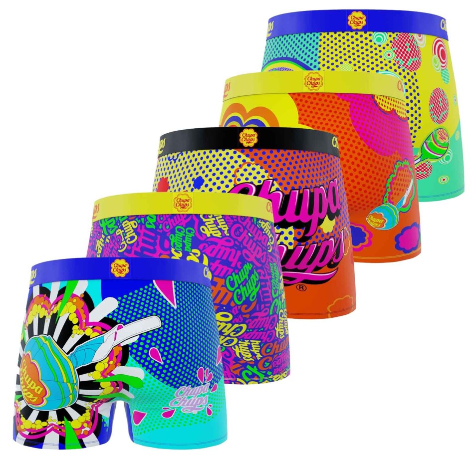 Set of 5 Men's Microfiber Boxers Freegun x Chupa Chups Psychedelic