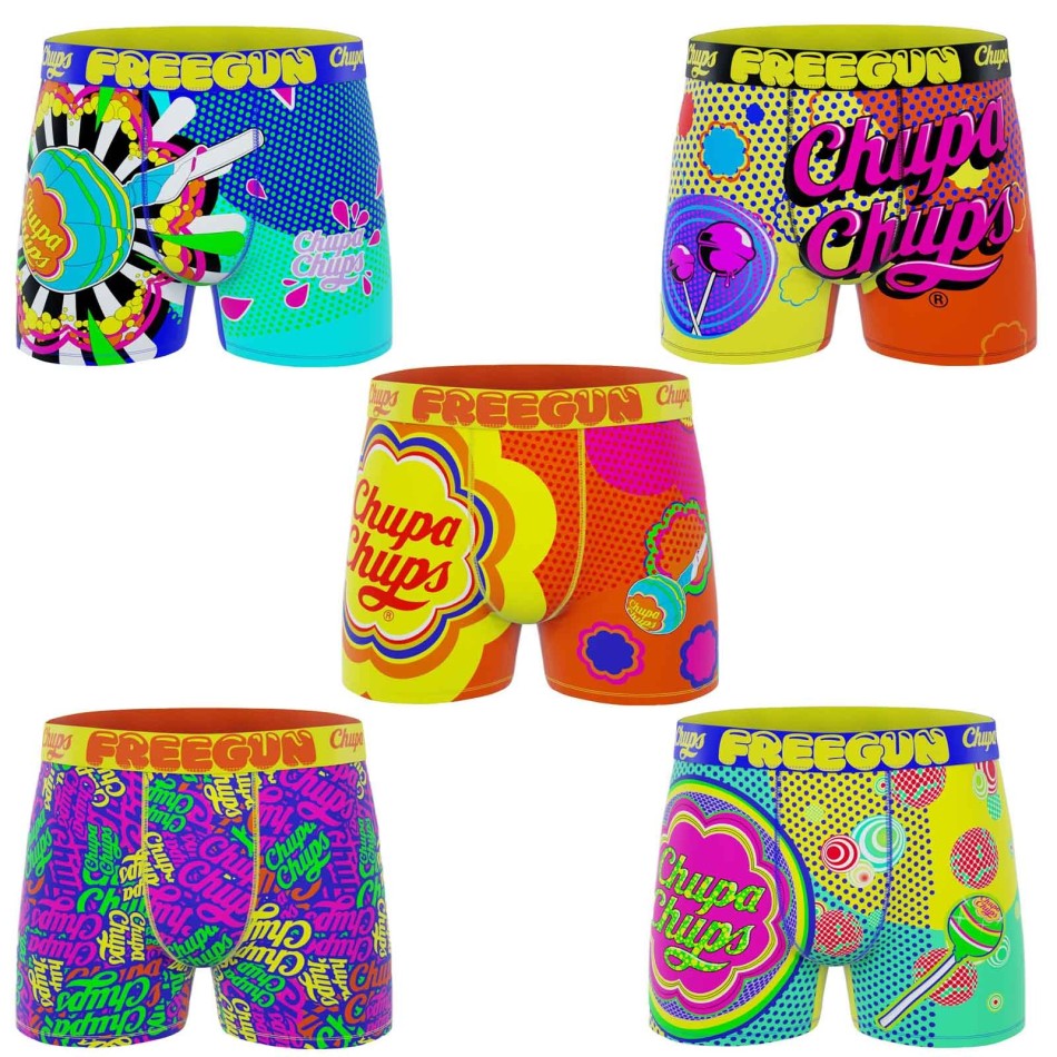 Set of 5 Men's Microfiber Boxers Freegun x Chupa Chups Psychedelic