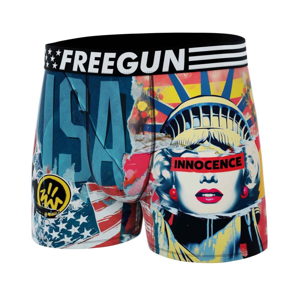 FREEGUN Set of 5 "Street Pop-Art" Microfiber Boxers for Men