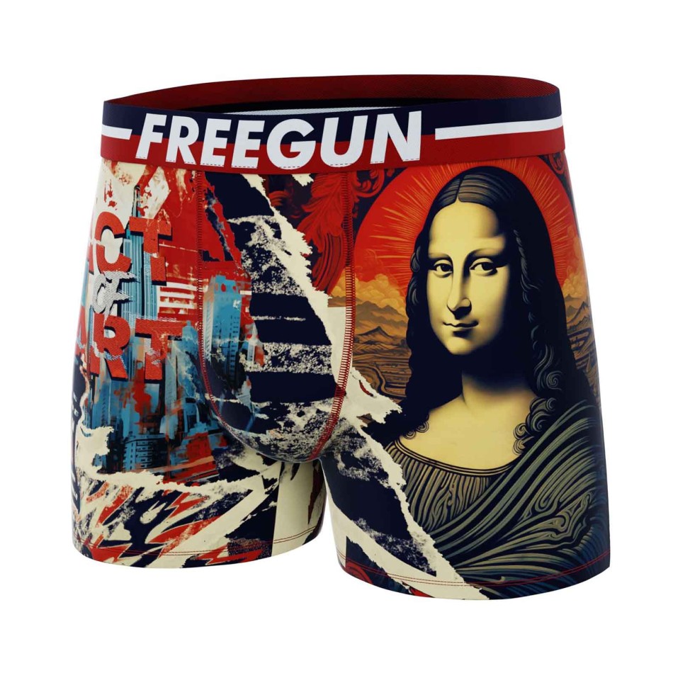 FREEGUN Set om 5 "Street Pop-Art" mikrofiberboxershorts för män