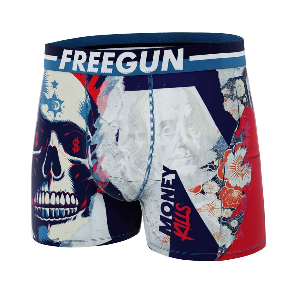FREEGUN Set of 5 "Street Pop-Art" Microfiber Boxers for Men