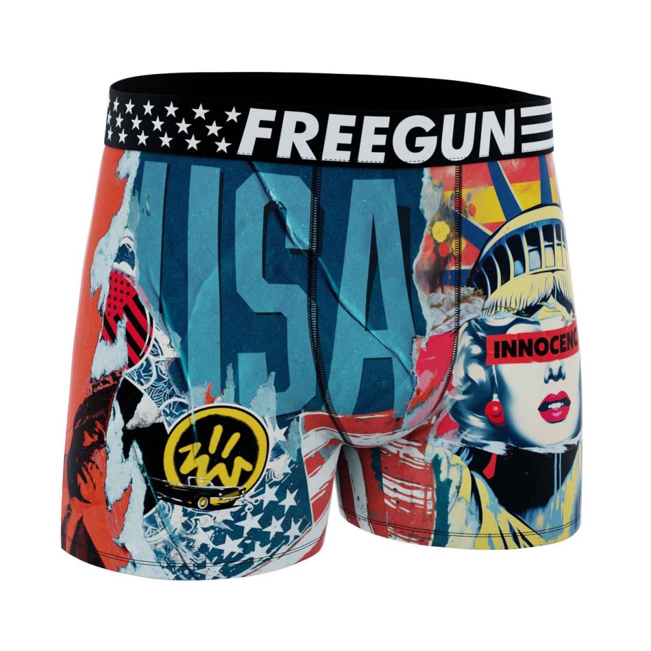 FREEGUN Heren Boxer Freegun Microvezel Street Pop-Art 3