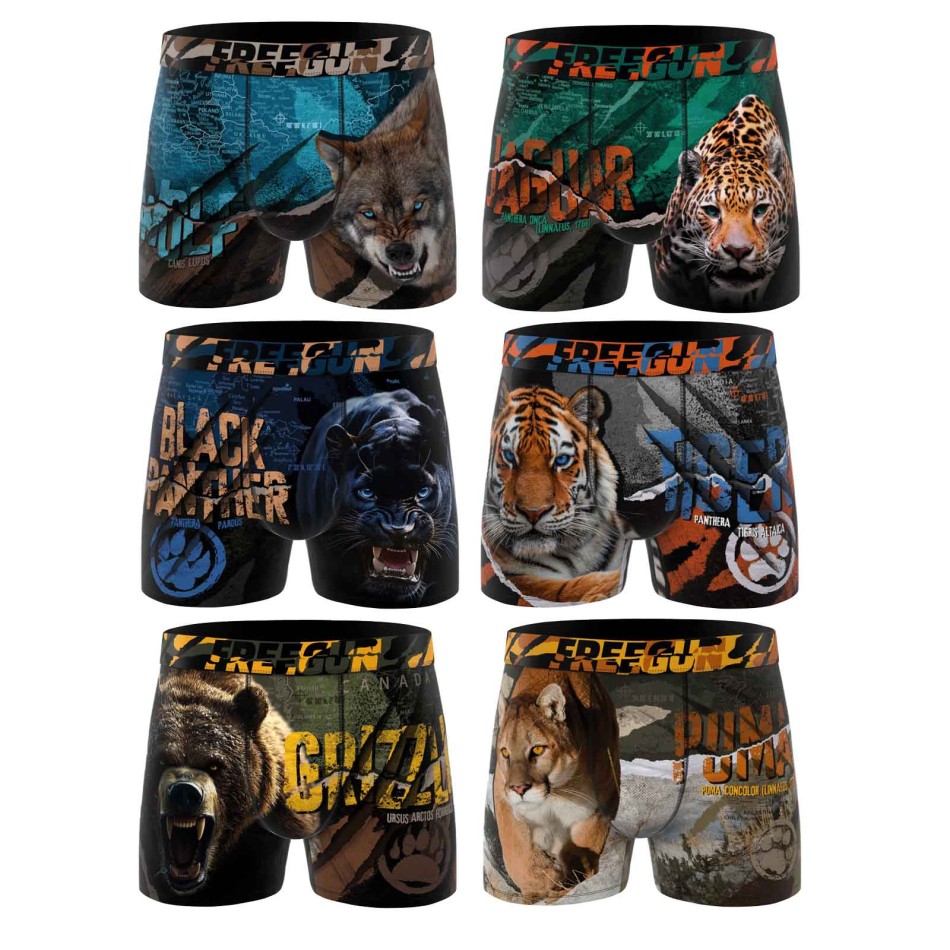 Pack of 6 Boys' Boxers Freegun Premium Microfibre | Choice of packs