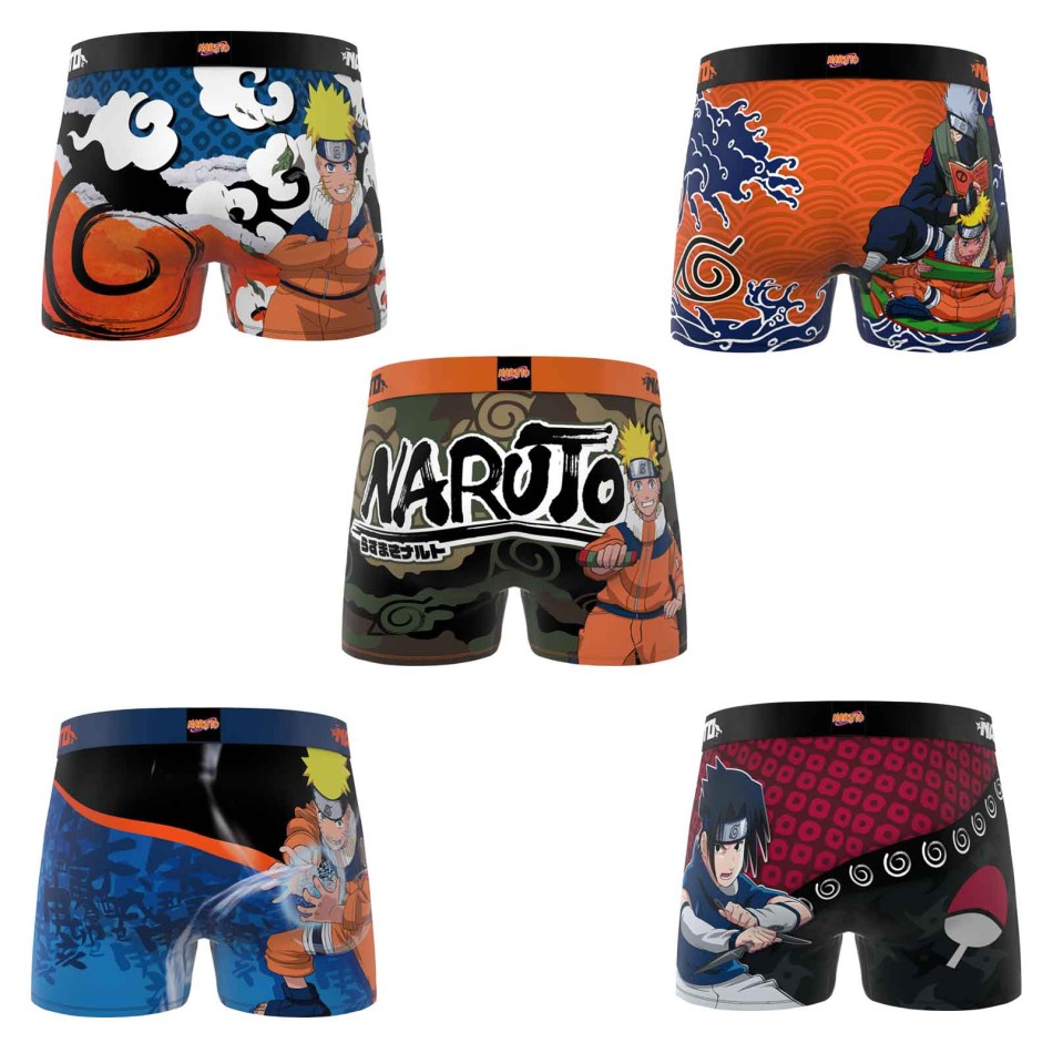 FREEGUN Set van 5 Naruto Classic Microvezel Boxershorts voor Jongens