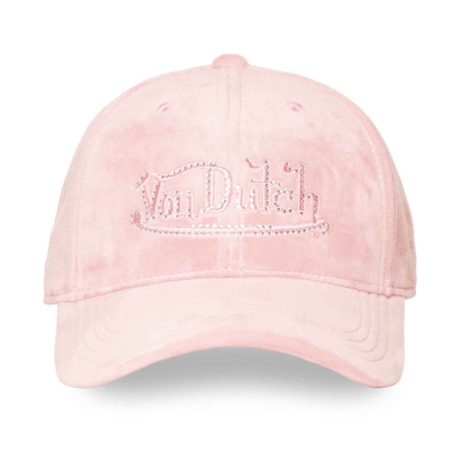 Mütze Von Dutch Damen Velours Rose Strass - Ultraweiches Strapback
