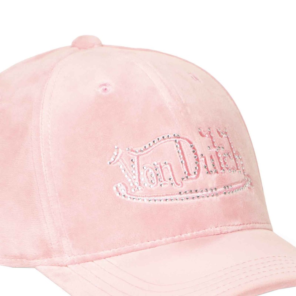 Cap Von Dutch Ladies Velvet Pink Strass - Ultra Soft Strapback