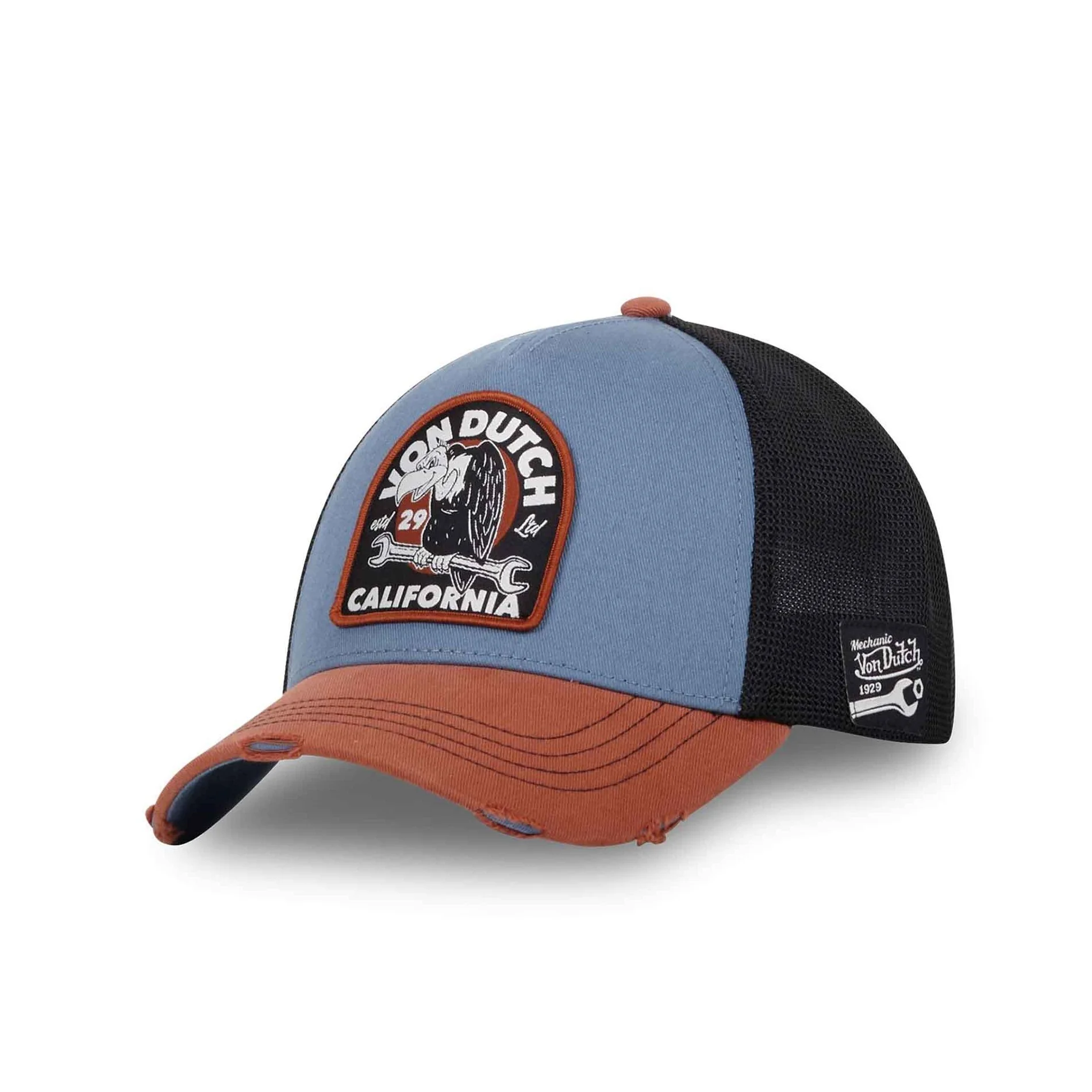 Casquette Trucker Vintage Eager Spirit Bleue - Occasion Style Camionneur Maille