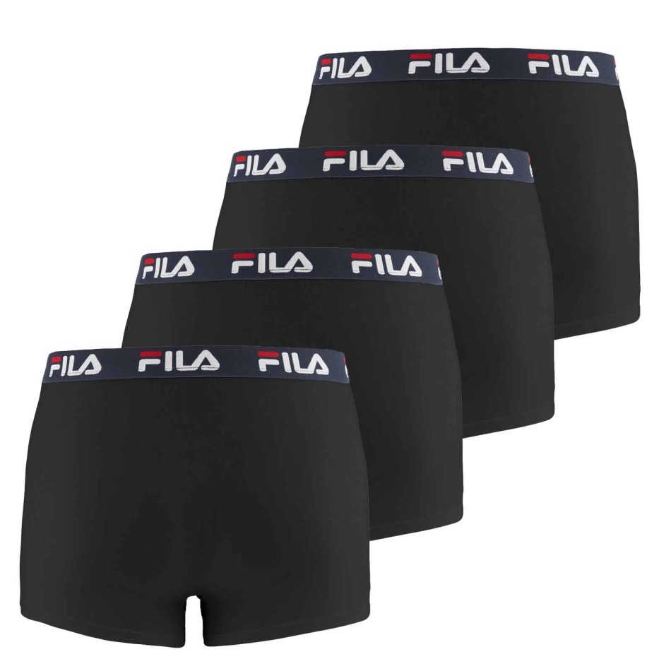 FILA Boxer de Algodón Juego de 4 Boxers con Logo Grande para Hombre | FILA Underwear Boxer Comfort Sport