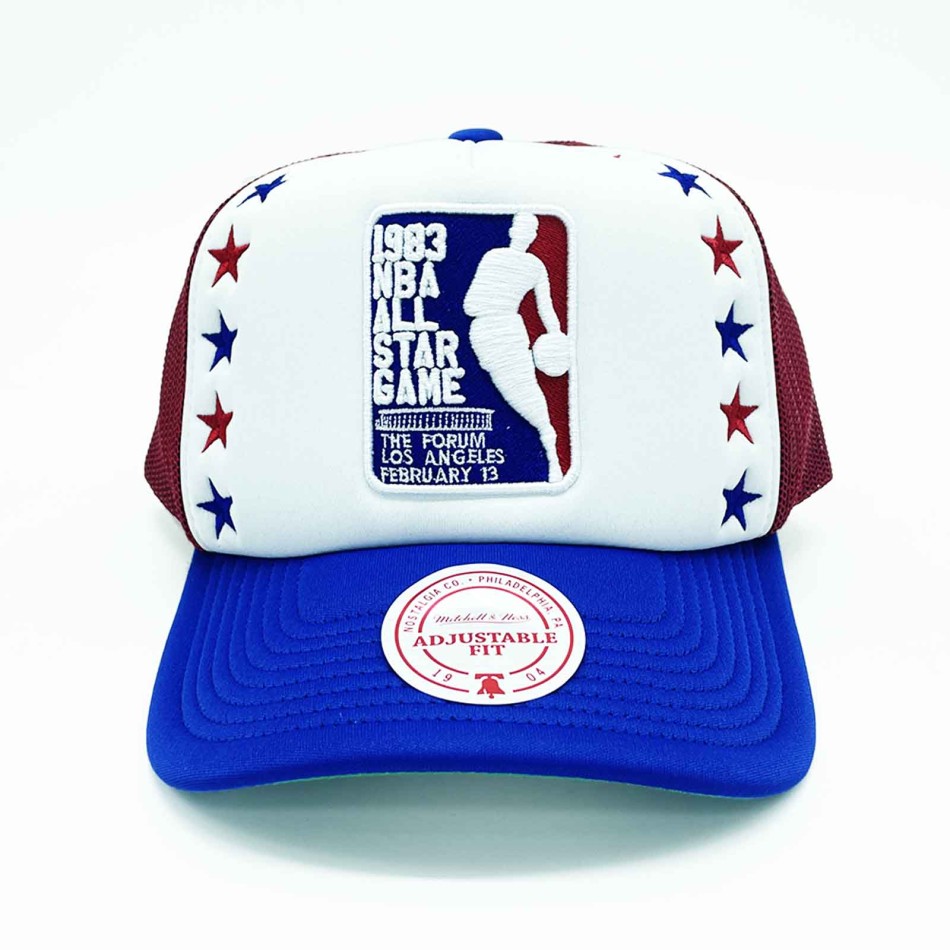 Cap Mitchell & Ness NBA All-Star 1983 Trucker Mousse HWC White Red Blue Snapback