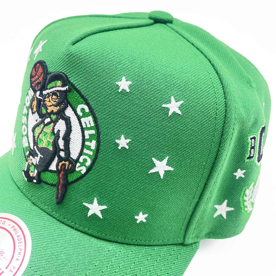 Casquette Mitchell & Ness Boston Celtics Pep Rally Pro HWC Snapback Verte NBA