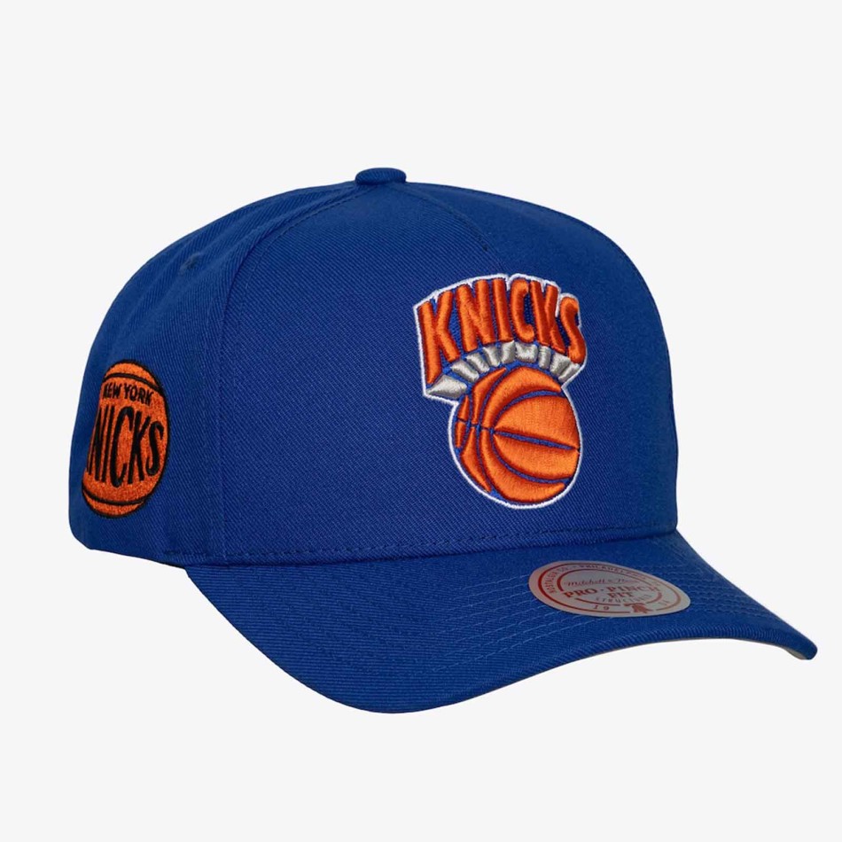 NBA New York Knicks Snapback Pet Blauw Mitchell & Ness Double Clutch Pro HWC