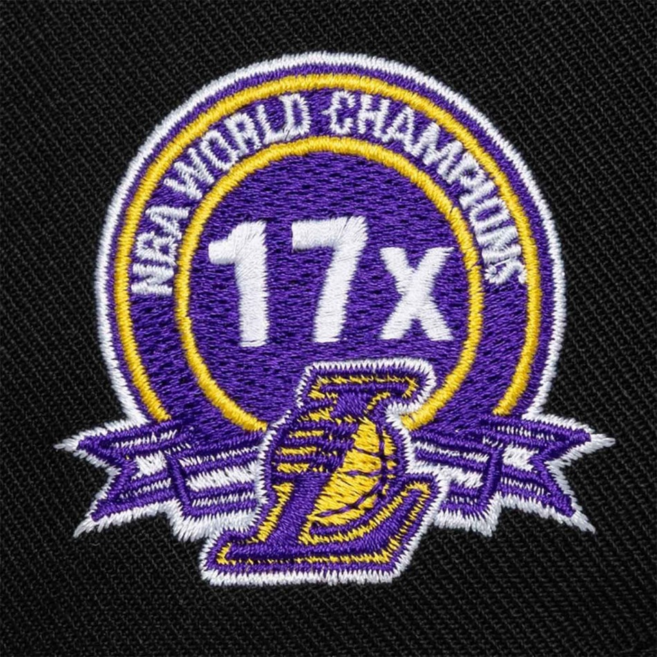 NBA Los Angeles Lakers Snapback Cap Nero Mitchell & Ness Doppia frizione Pro HWC