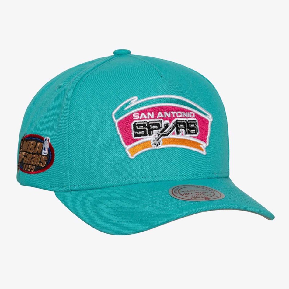 San Antonio Spurs Cap Mitchell & Ness Doppia frizione Pro HWC Turchese Finali NBA 1999