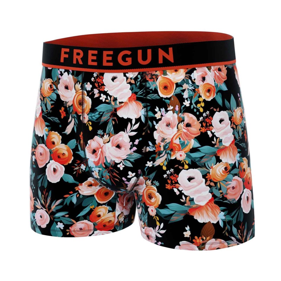 FREEGUN Bóxer de algodón para hombre "Premium Signature Flowers