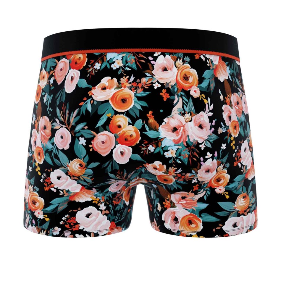 FREEGUN Heren Boxer Single Katoen "Premium Handtekening Bloemen
