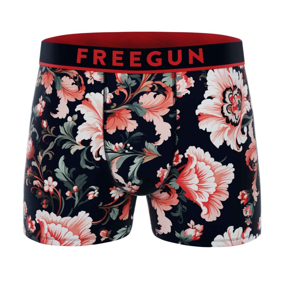 FREEGUN Men's Single Cotton Boxer "Premium Signature Flowers