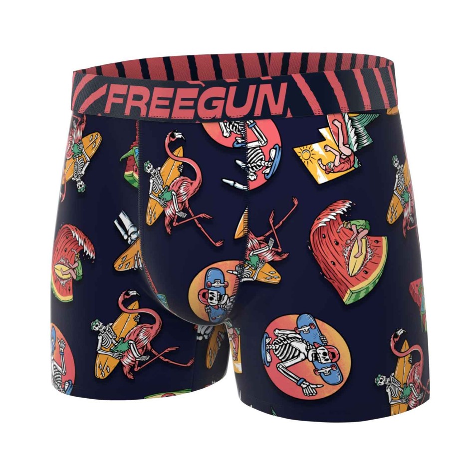 FREEGUN Lot de 4 Boxers Homme Microfibre Wild Summer Boxer FREEGUN