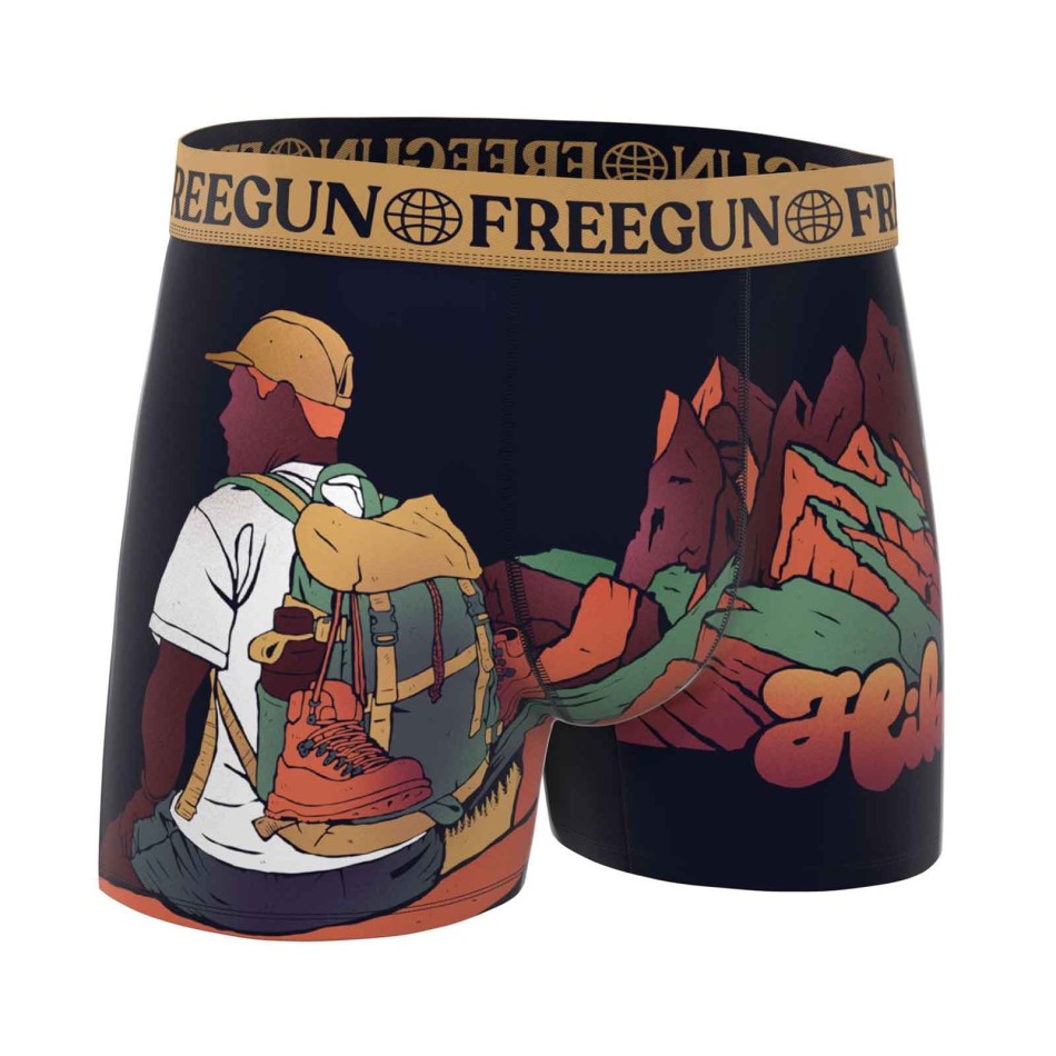 FREEGUN Lot de 4 Boxers Homme Microfibre Wild Summer Boxer FREEGUN