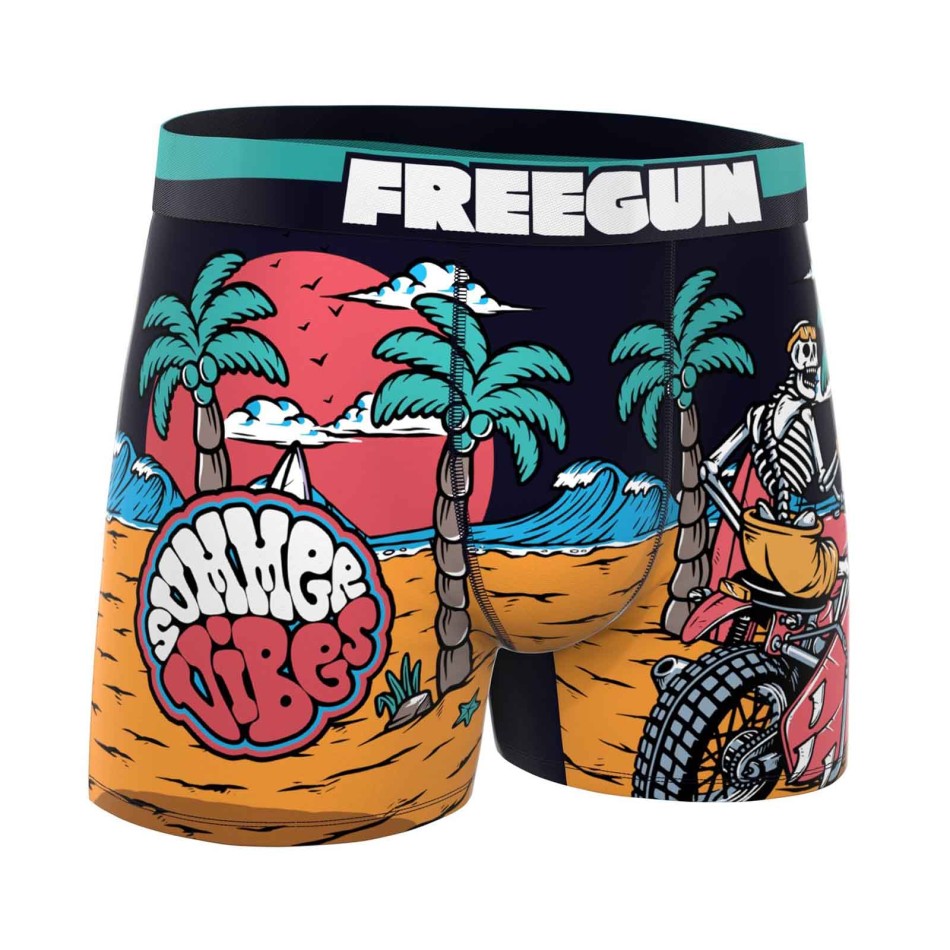 FREEGUN Lot de 4 Boxers Homme Microfibre Wild Summer Boxer FREEGUN
