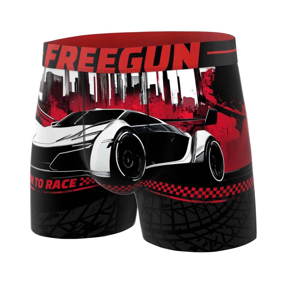 FREEGUN Men's Microfibre Car Boxer - Racing Car Boxer