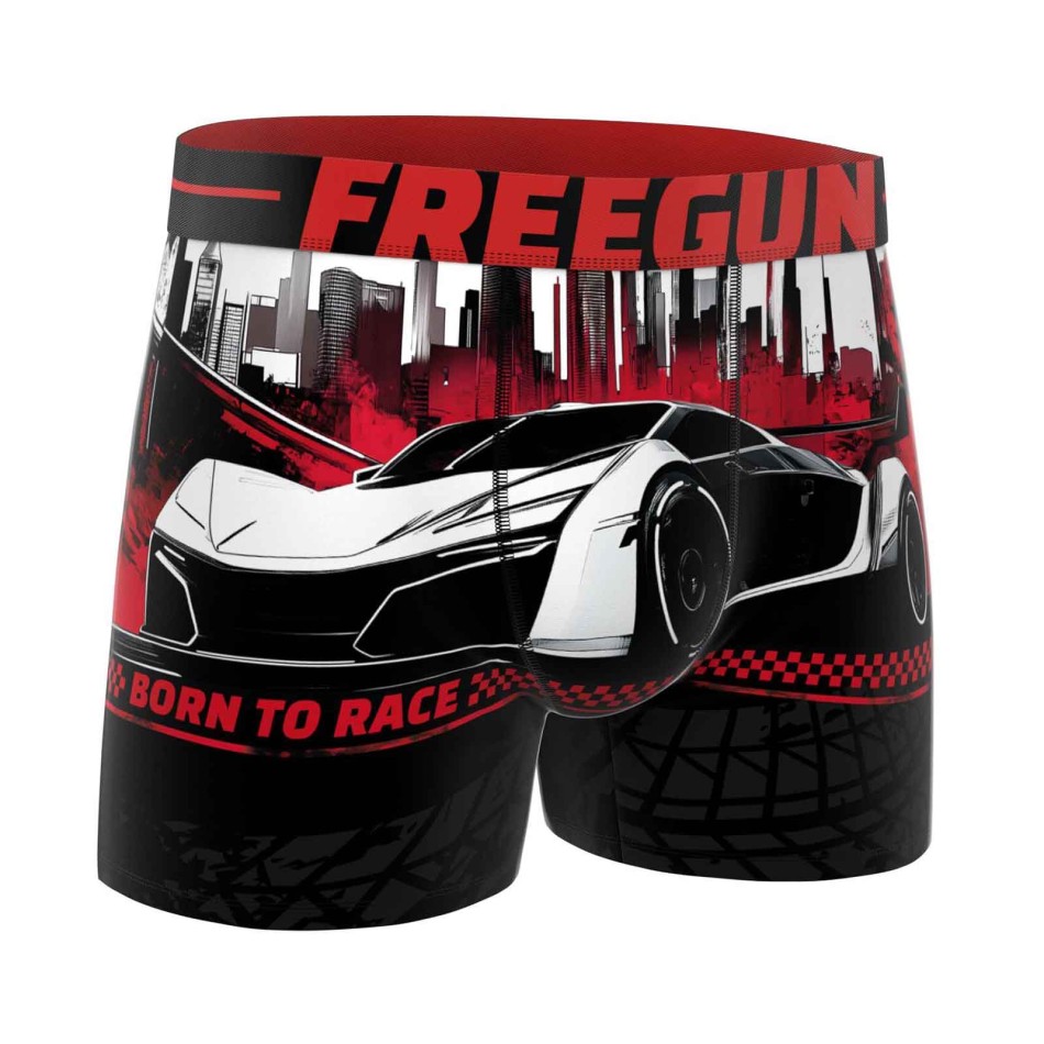 FREEGUN Boxer Homme Microfibre Voiture – Boxer Racing Automobile